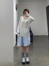 BASERANGE elastic waist striped shorts BAS-SHOLE-PO-SU25-TW MATRIX STRIPE